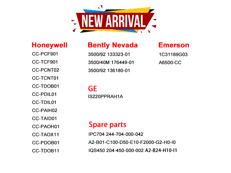 New Arrival Components from Honeywell, GE, Emerson & Bently Nevada