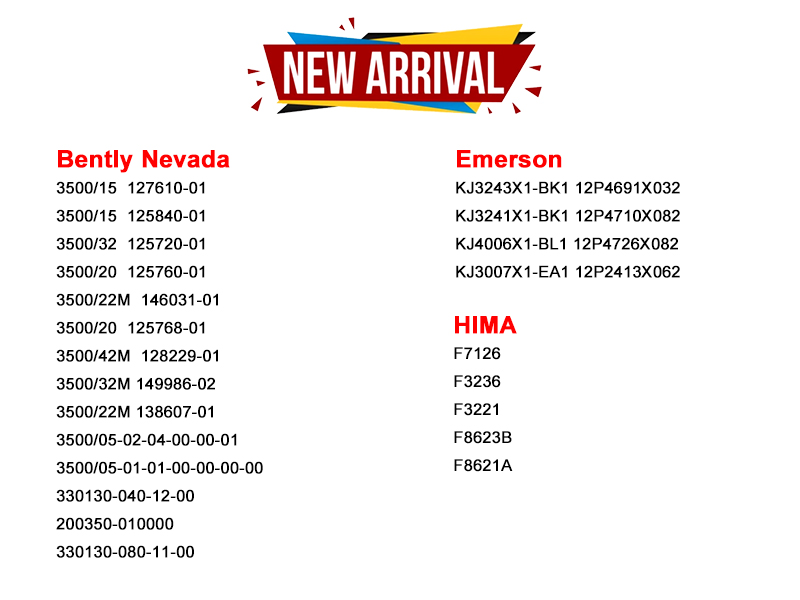 New arrival— Bently Nevada, Emerson and HIMA
